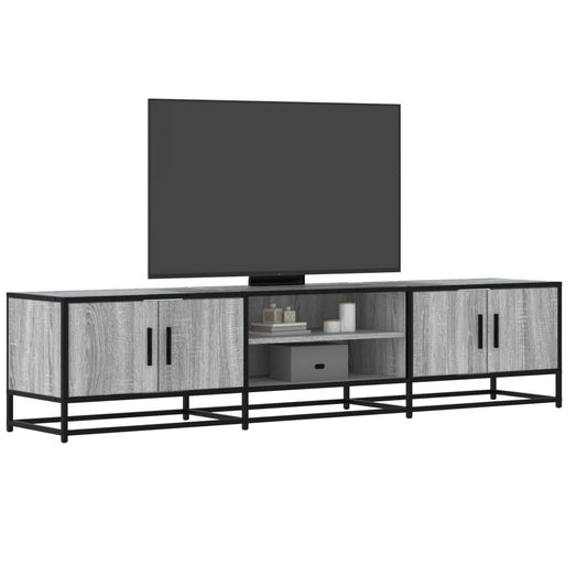 Tv-meubel 180x35x41 cm bewerkt hout grijs sonoma eikenkleurig is nu te koop bij PeponiXL, paradijselijk wonen!