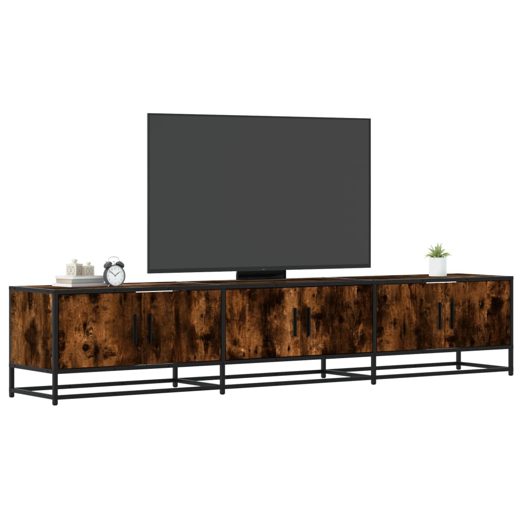 Tv-meubel 210x35x41 cm bewerkt hout gerookt eikenkleurig is nu te koop bij PeponiXL, paradijselijk wonen!