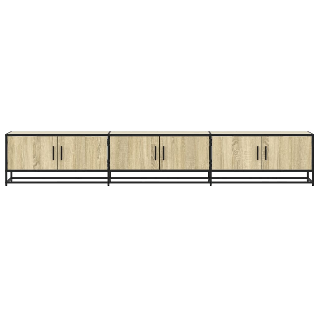 Tv-meubel 240x35x41 cm bewerkt hout sonoma eikenkleurig is nu te koop bij PeponiXL, paradijselijk wonen!