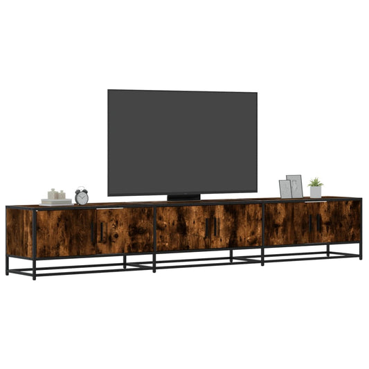 Tv-meubel 240x35x41 cm bewerkt hout gerookt eikenkleurig is nu te koop bij PeponiXL, paradijselijk wonen!