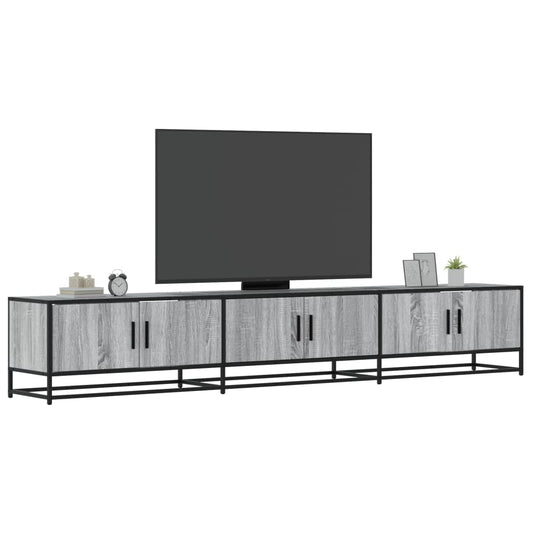 Tv-meubel 240x35x41 cm bewerkt hout grijs sonoma eikenkleurig is nu te koop bij PeponiXL, paradijselijk wonen!