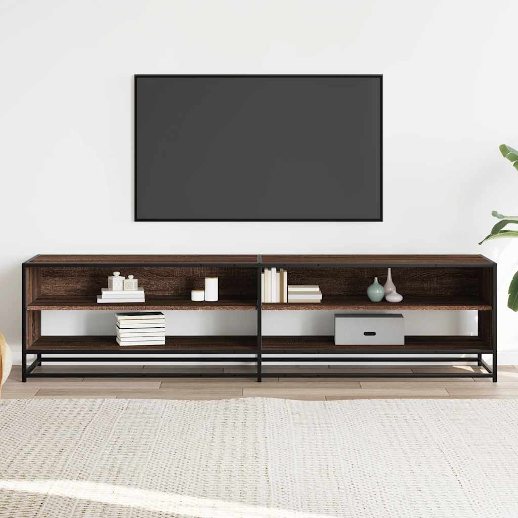 Tv-meubel 180,5x40x46 cm bewerkt hout bruin eikenkleurig is nu te koop bij PeponiXL, paradijselijk wonen!