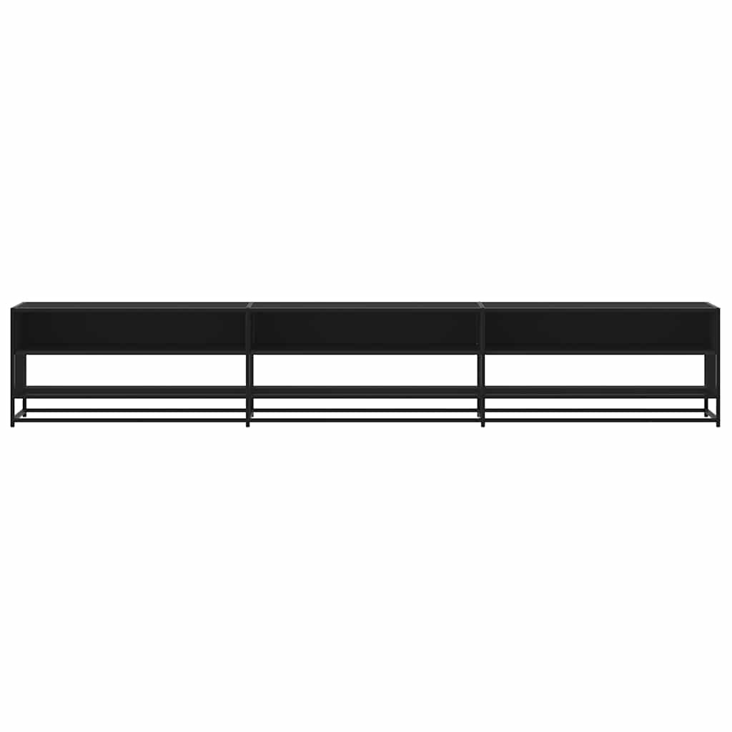 Tv-meubel 270x40x46 cm bewerkt hout zwart is nu te koop bij PeponiXL, paradijselijk wonen!