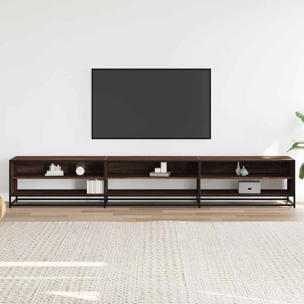 Tv-meubel 270x40x46 cm bewerkt hout bruin eikenkleurig is nu te koop bij PeponiXL, paradijselijk wonen!