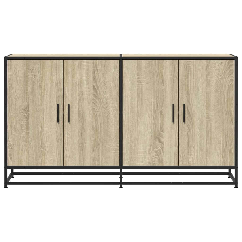 Dressoir 134x35x76 cm bewerkt hout sonoma eikenkleurig is nu te koop bij PeponiXL, paradijselijk wonen!