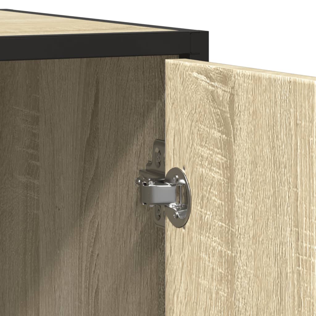 Dressoir 134x35x76 cm bewerkt hout sonoma eikenkleurig is nu te koop bij PeponiXL, paradijselijk wonen!