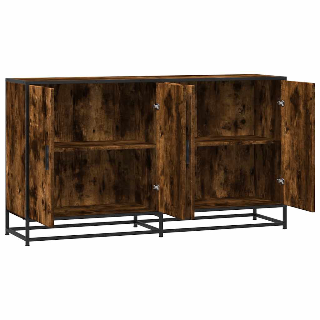 Dressoir 134x35x76 cm bewerkt hout gerookt eikenkleurig is nu te koop bij PeponiXL, paradijselijk wonen!