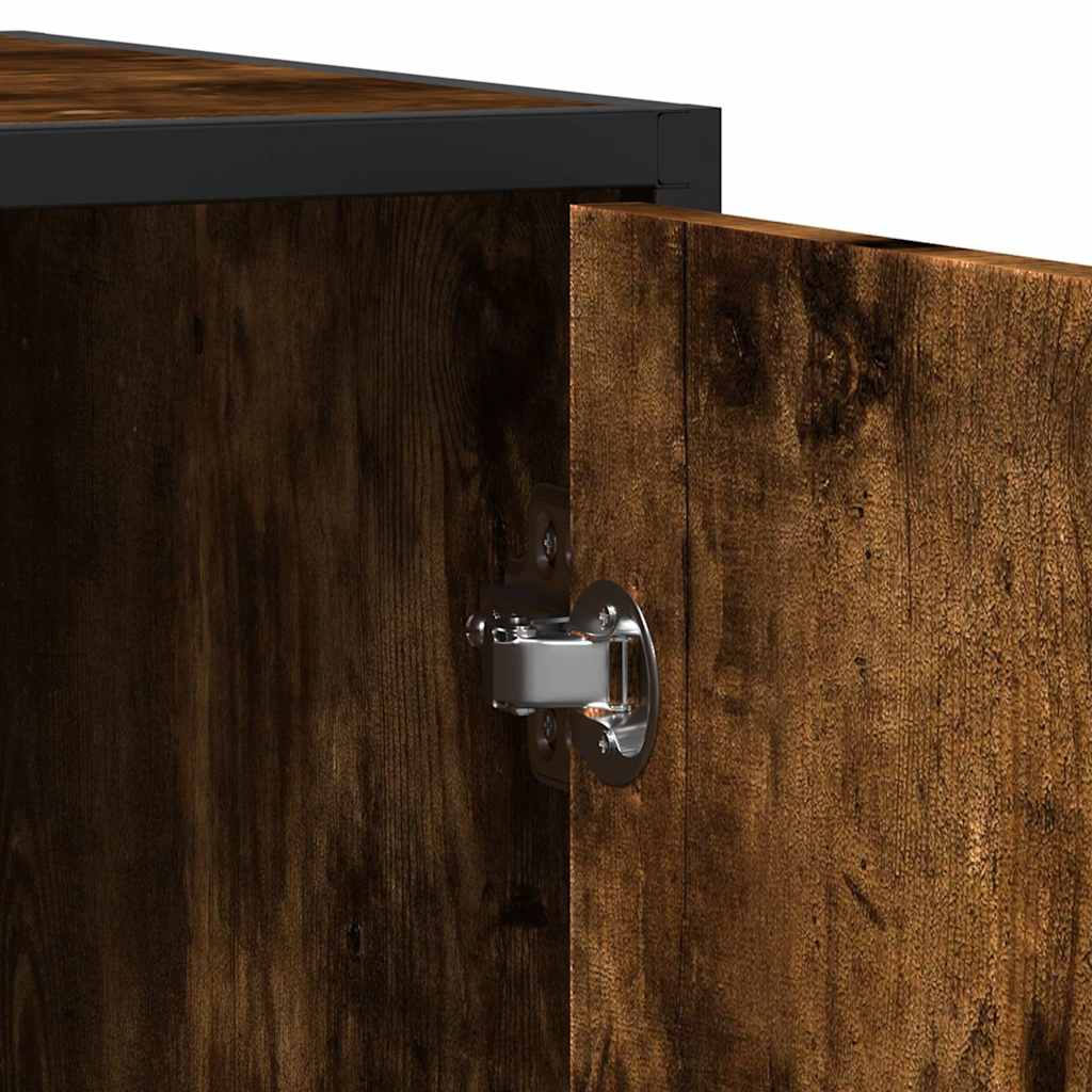 Dressoir 134x35x76 cm bewerkt hout gerookt eikenkleurig is nu te koop bij PeponiXL, paradijselijk wonen!