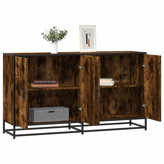 Dressoir 134x35x76 cm bewerkt hout gerookt eikenkleurig is nu te koop bij PeponiXL, paradijselijk wonen!