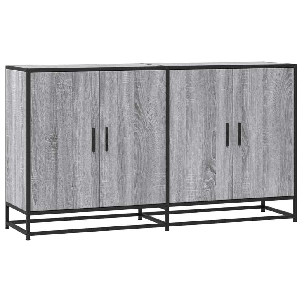 Dressoir 134x35x76 cm bewerkt hout grijs sonoma eikenkleurig is nu te koop bij PeponiXL, paradijselijk wonen!