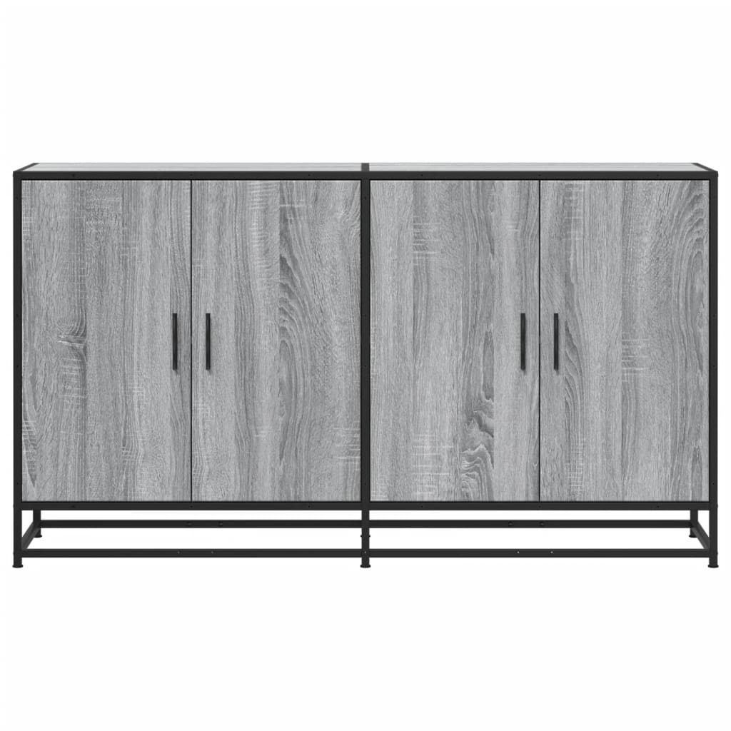 Dressoir 134x35x76 cm bewerkt hout grijs sonoma eikenkleurig is nu te koop bij PeponiXL, paradijselijk wonen!