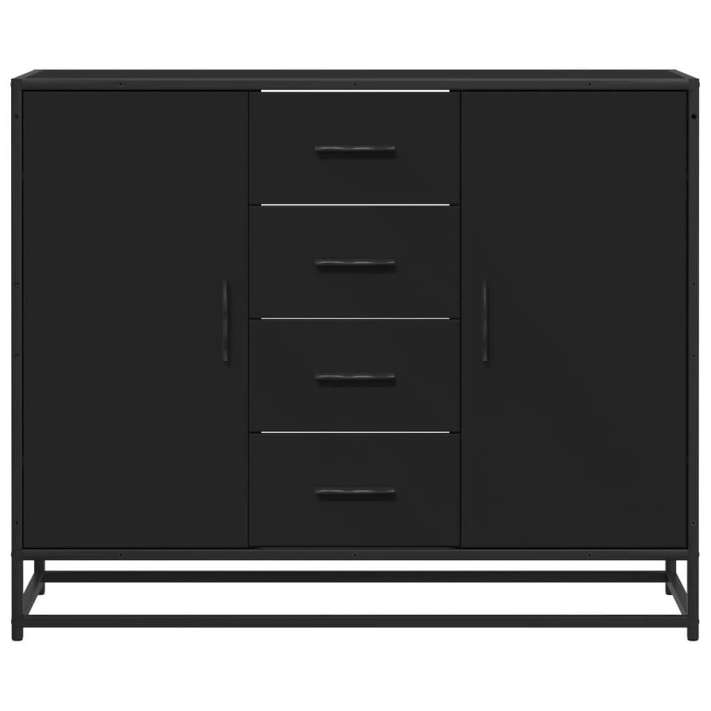 Dressoir 92x35x76 cm bewerkt hout zwart is nu te koop bij PeponiXL, paradijselijk wonen!
