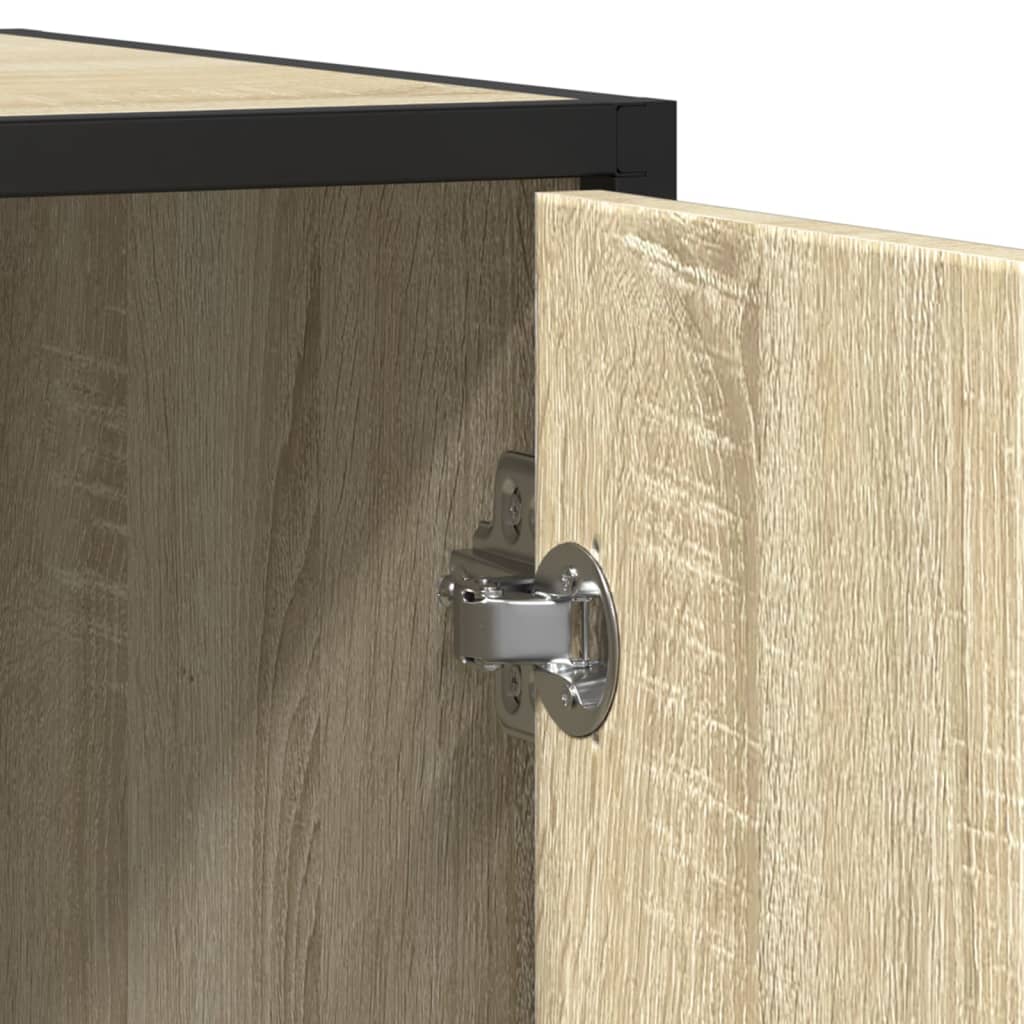Dressoir 92x35x76 cm bewerkt hout sonoma eikenkleurig is nu te koop bij PeponiXL, paradijselijk wonen!