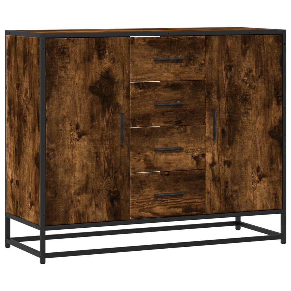 Dressoir 92x35x76 cm bewerkt hout gerookt eikenkleurig is nu te koop bij PeponiXL, paradijselijk wonen!