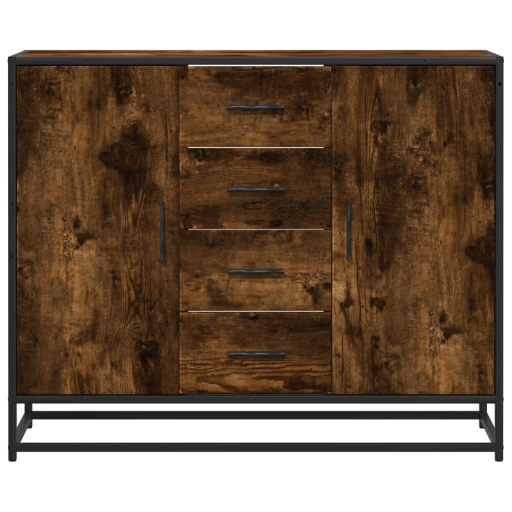 Dressoir 92x35x76 cm bewerkt hout gerookt eikenkleurig is nu te koop bij PeponiXL, paradijselijk wonen!