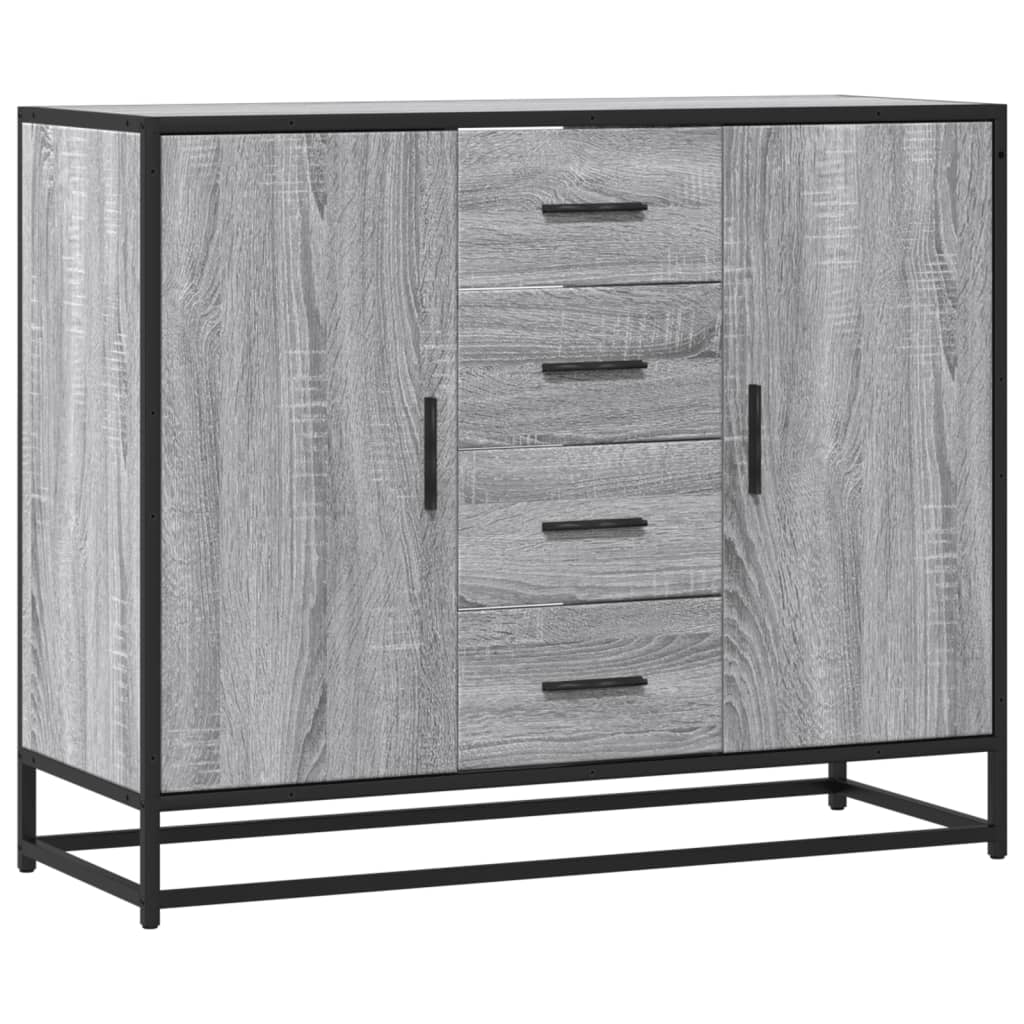 Dressoir 92x35x76 cm bewerkt hout grijs sonoma eikenkleurig is nu te koop bij PeponiXL, paradijselijk wonen!