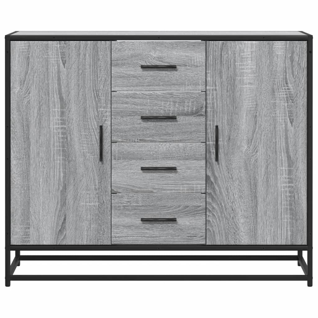 Dressoir 92x35x76 cm bewerkt hout grijs sonoma eikenkleurig is nu te koop bij PeponiXL, paradijselijk wonen!