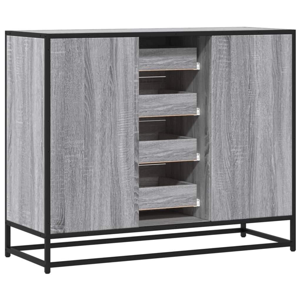 Dressoir 92x35x76 cm bewerkt hout grijs sonoma eikenkleurig is nu te koop bij PeponiXL, paradijselijk wonen!