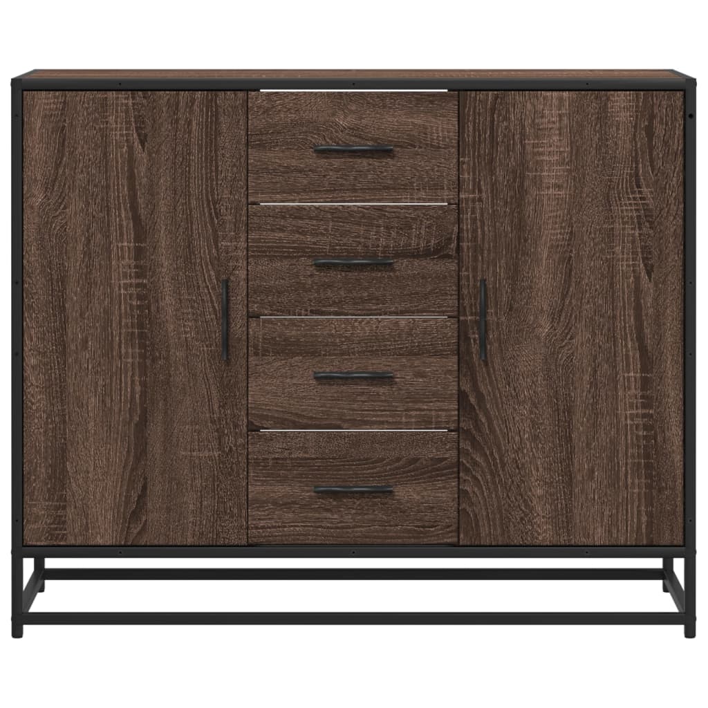 Dressoir 92x35x76 cm bewerkt hout bruin eikenkleurig is nu te koop bij PeponiXL, paradijselijk wonen!