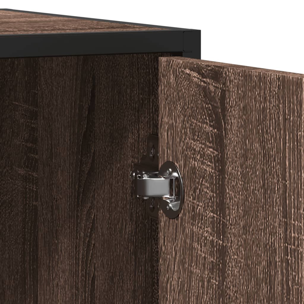 Dressoir 92x35x76 cm bewerkt hout bruin eikenkleurig is nu te koop bij PeponiXL, paradijselijk wonen!