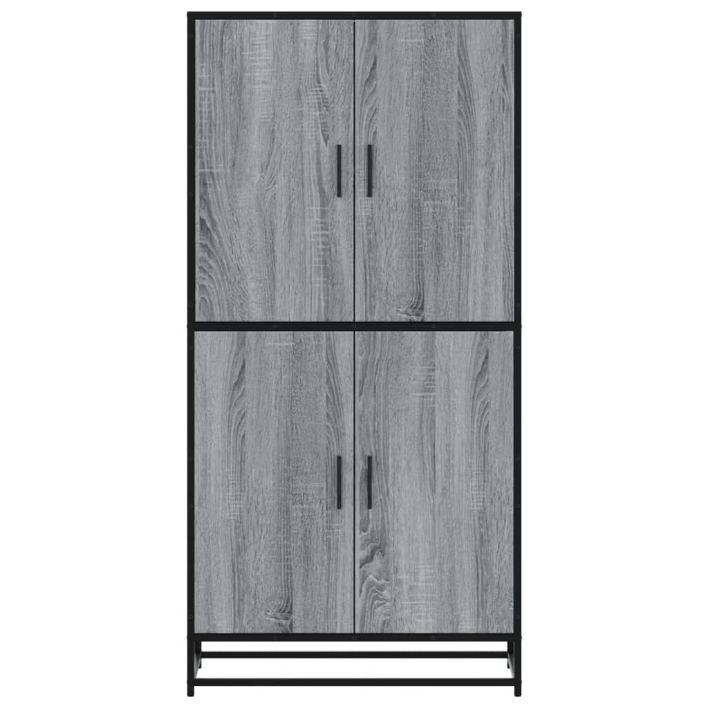 Hoge kast 68x35x139 cm bewerkt hout grijs sonoma eikenkleurig is nu te koop bij PeponiXL, paradijselijk wonen!