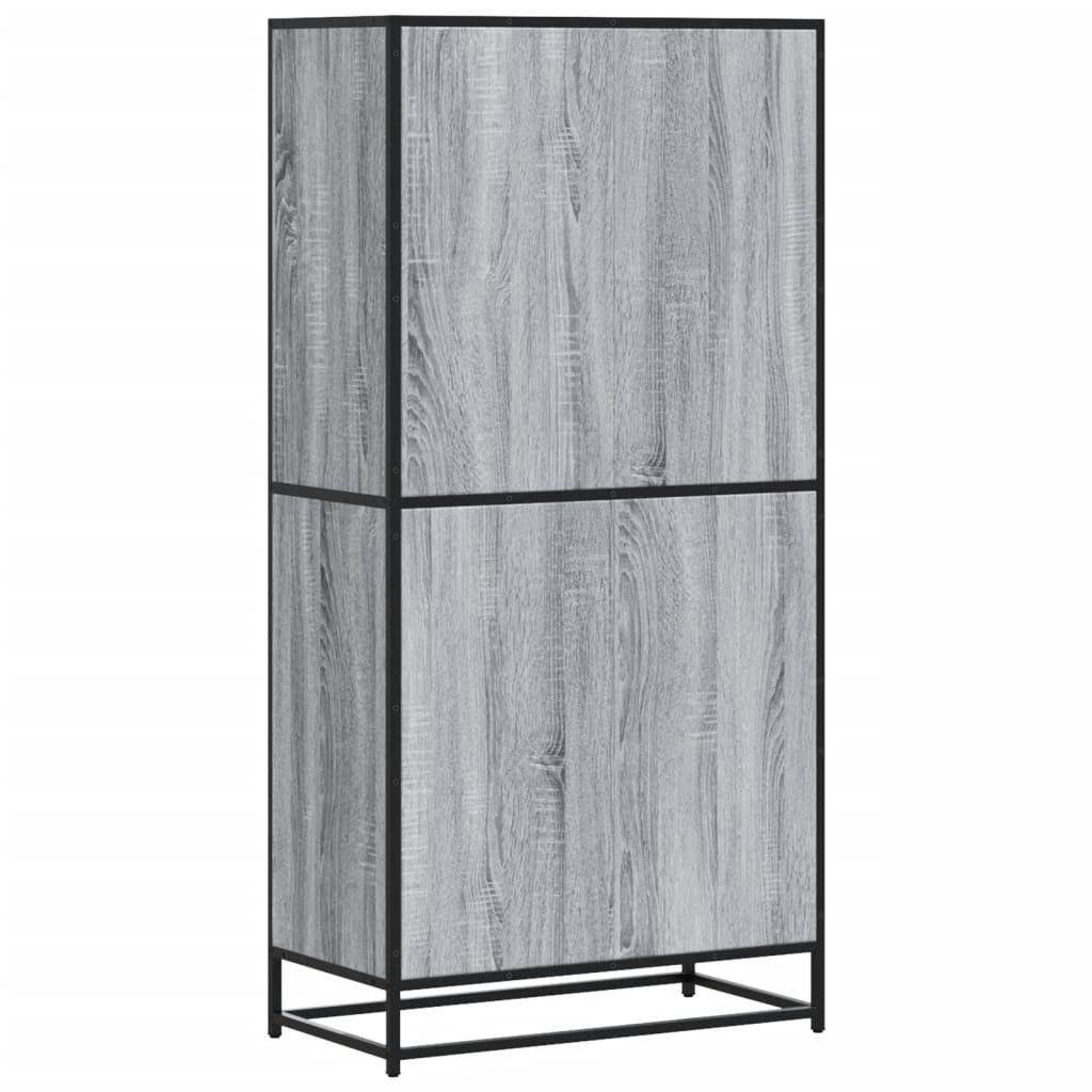Hoge kast 68x35x139 cm bewerkt hout grijs sonoma eikenkleurig is nu te koop bij PeponiXL, paradijselijk wonen!