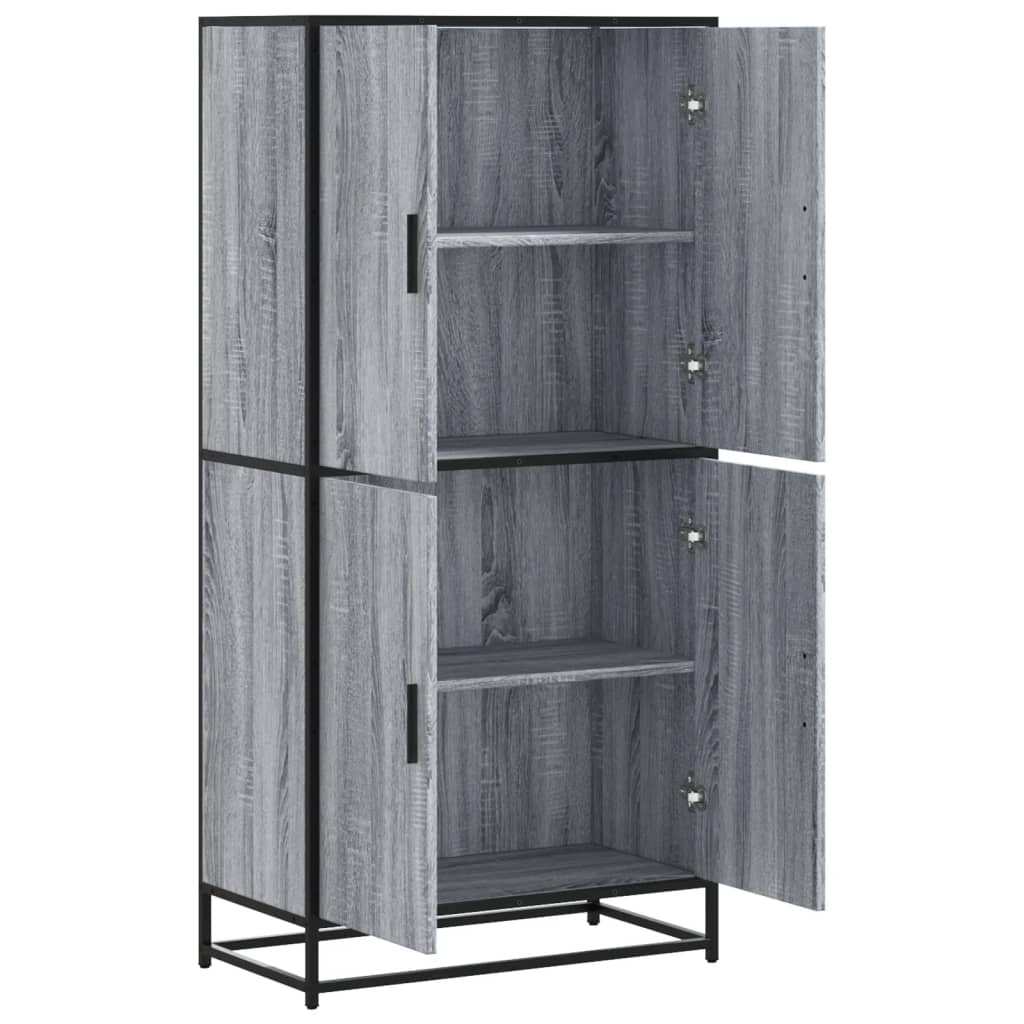 Hoge kast 68x35x139 cm bewerkt hout grijs sonoma eikenkleurig is nu te koop bij PeponiXL, paradijselijk wonen!