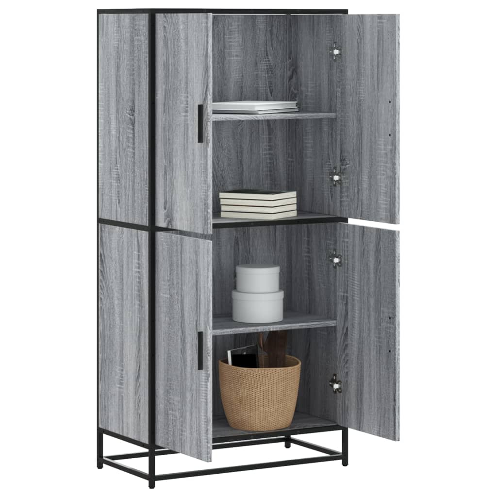 Hoge kast 68x35x139 cm bewerkt hout grijs sonoma eikenkleurig is nu te koop bij PeponiXL, paradijselijk wonen!