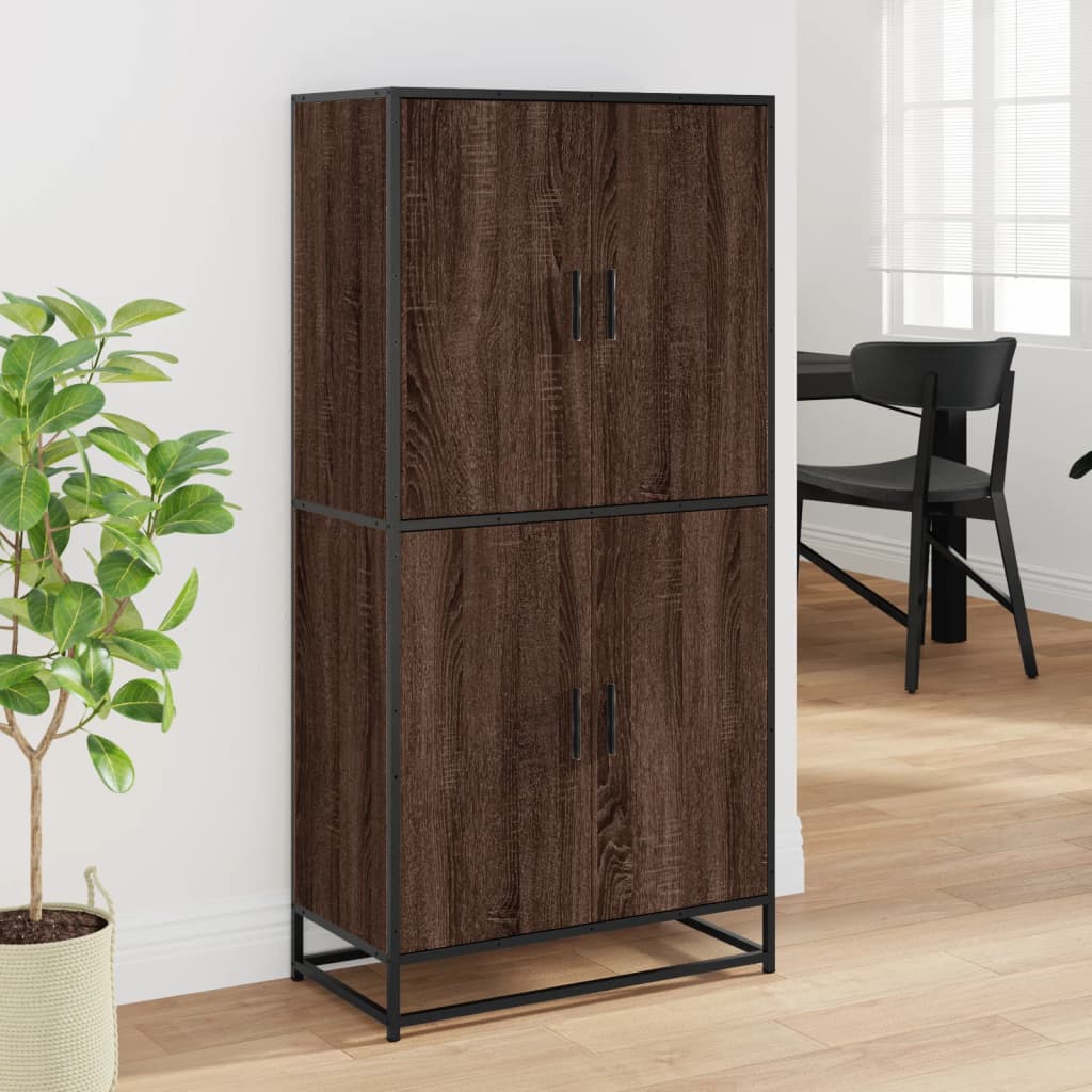 Hoge kast 68x35x139 cm bewerkt hout bruin eikenkleurig is nu te koop bij PeponiXL, paradijselijk wonen!