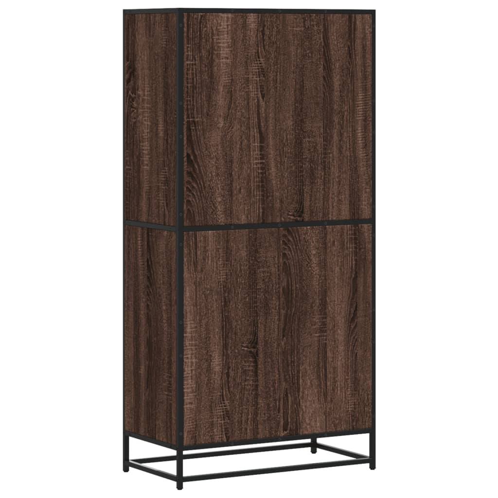 Hoge kast 68x35x139 cm bewerkt hout bruin eikenkleurig is nu te koop bij PeponiXL, paradijselijk wonen!