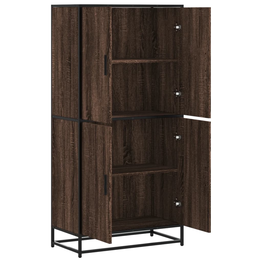 Hoge kast 68x35x139 cm bewerkt hout bruin eikenkleurig is nu te koop bij PeponiXL, paradijselijk wonen!