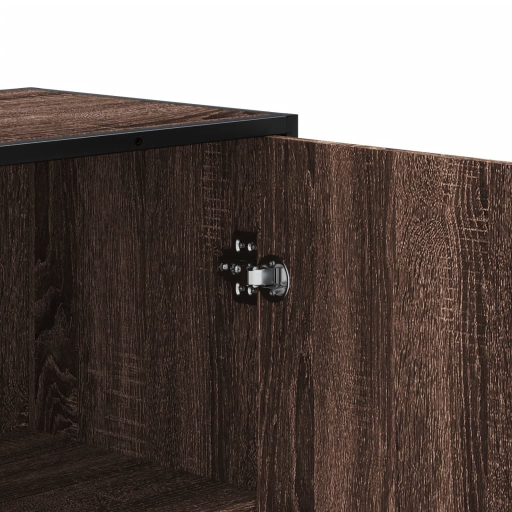 Hoge kast 68x35x139 cm bewerkt hout bruin eikenkleurig is nu te koop bij PeponiXL, paradijselijk wonen!