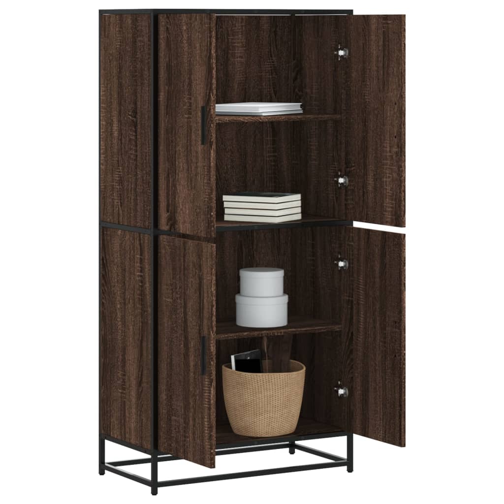 Hoge kast 68x35x139 cm bewerkt hout bruin eikenkleurig is nu te koop bij PeponiXL, paradijselijk wonen!