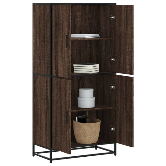 Hoge kast 68x35x139 cm bewerkt hout bruin eikenkleurig is nu te koop bij PeponiXL, paradijselijk wonen!