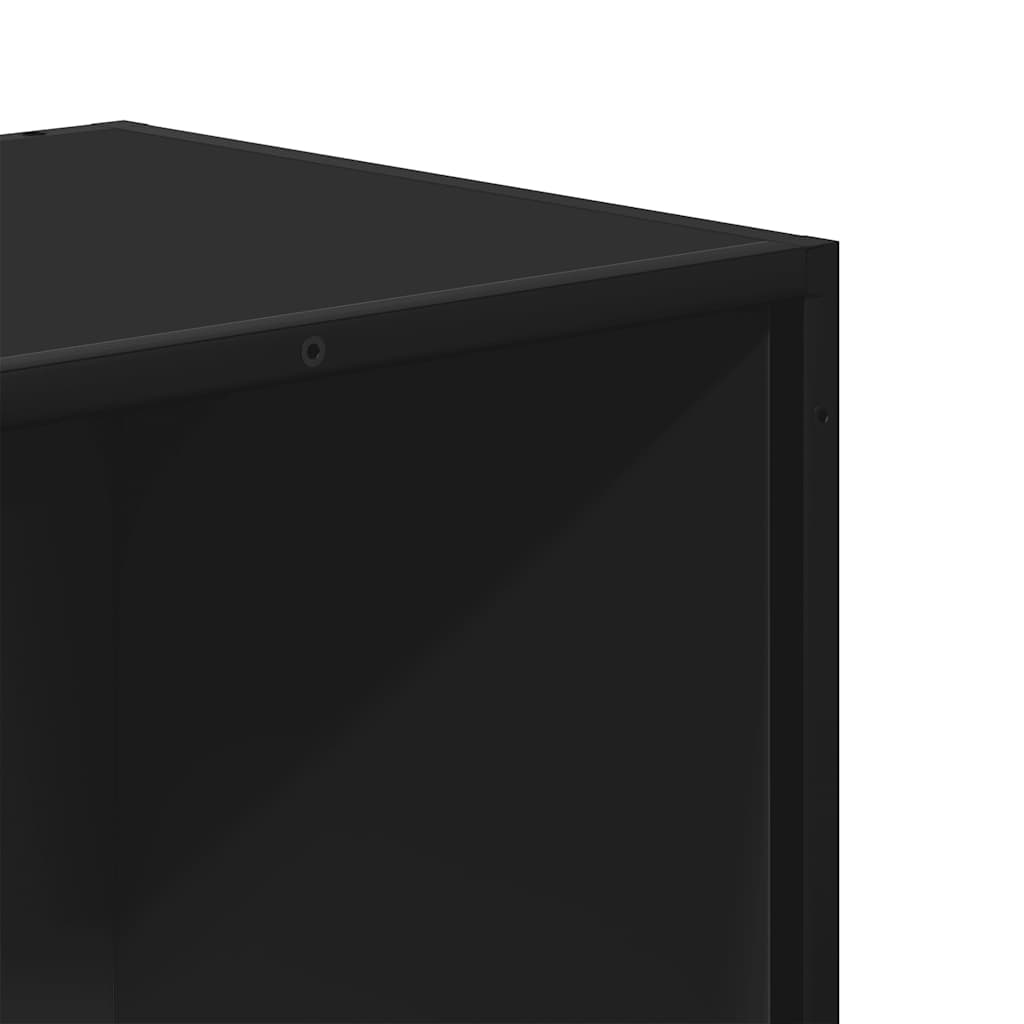 Boekenkast 80,5x35x139 cm bewerkt hout zwart is nu te koop bij PeponiXL, paradijselijk wonen!