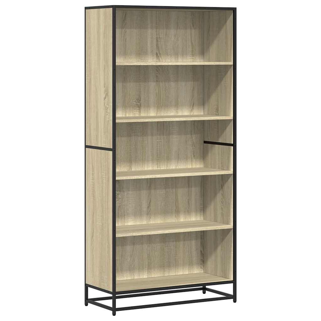 Boekenkast 80,5x35x170,5 cm bewerkt hout sonoma eikenkleurig is nu te koop bij PeponiXL, paradijselijk wonen!