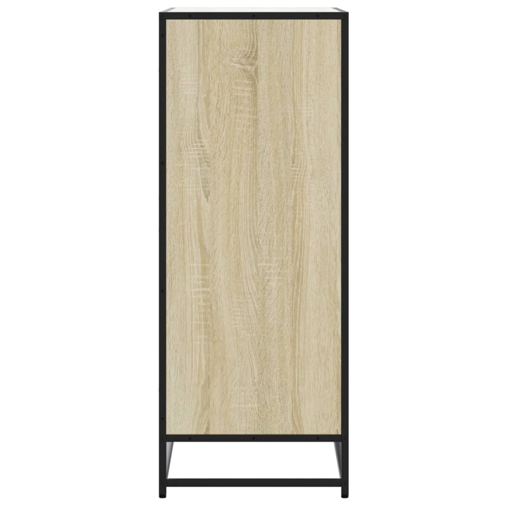 Schoenenkast 75x38x97,5 cm bewerkt hout en metaal sonoma eiken is nu te koop bij PeponiXL, paradijselijk wonen!