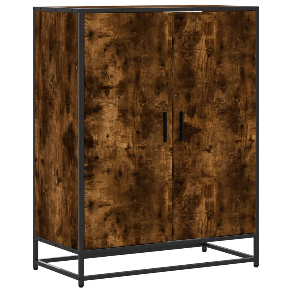 Schoenenkast 75x38x97,5 cm bewerkt hout en metaal gerookt eiken is nu te koop bij PeponiXL, paradijselijk wonen!