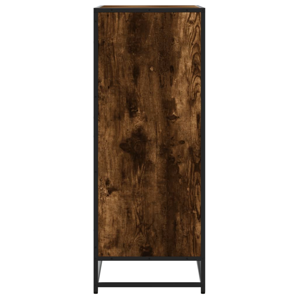 Schoenenkast 75x38x97,5 cm bewerkt hout en metaal gerookt eiken is nu te koop bij PeponiXL, paradijselijk wonen!