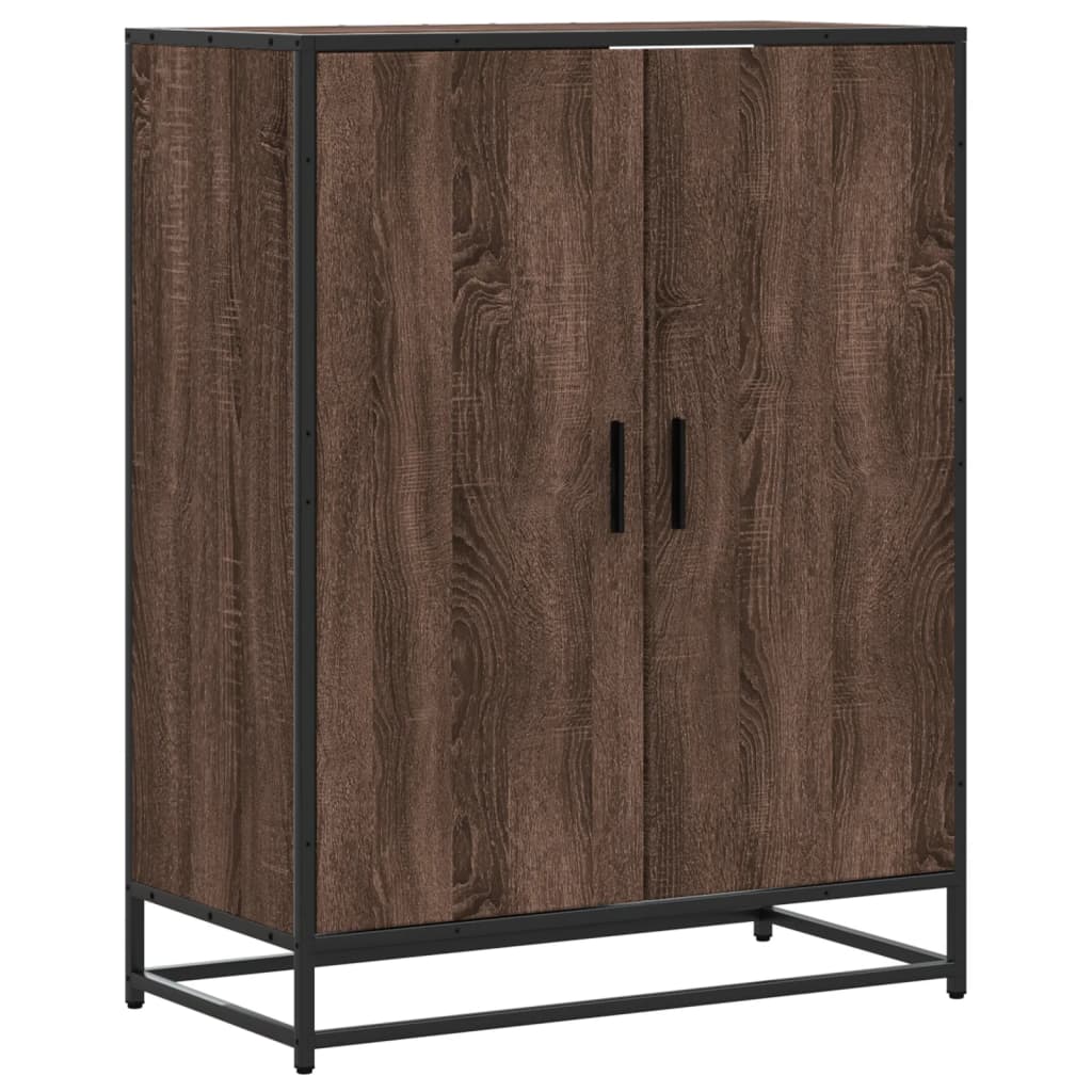 Schoenenkast 75x38x97,5 cm bewerkt hout en metaal bruin eiken is nu te koop bij PeponiXL, paradijselijk wonen!