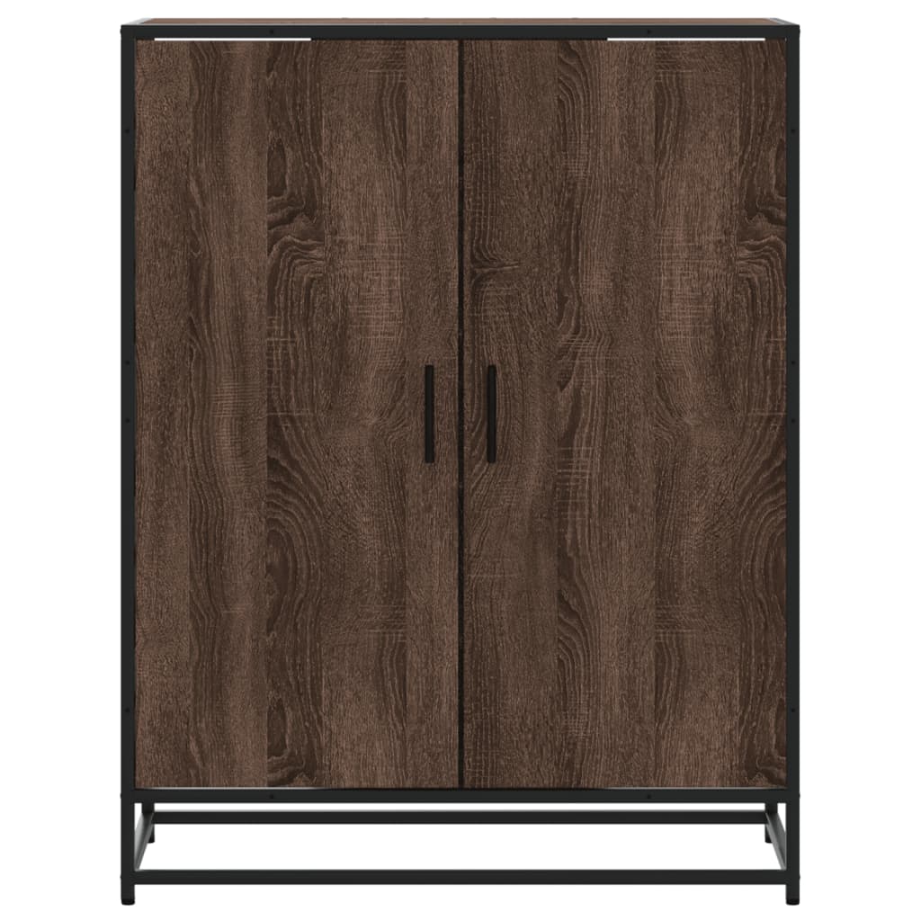 Schoenenkast 75x38x97,5 cm bewerkt hout en metaal bruin eiken is nu te koop bij PeponiXL, paradijselijk wonen!