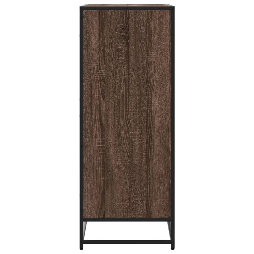 Schoenenkast 75x38x97,5 cm bewerkt hout en metaal bruin eiken is nu te koop bij PeponiXL, paradijselijk wonen!