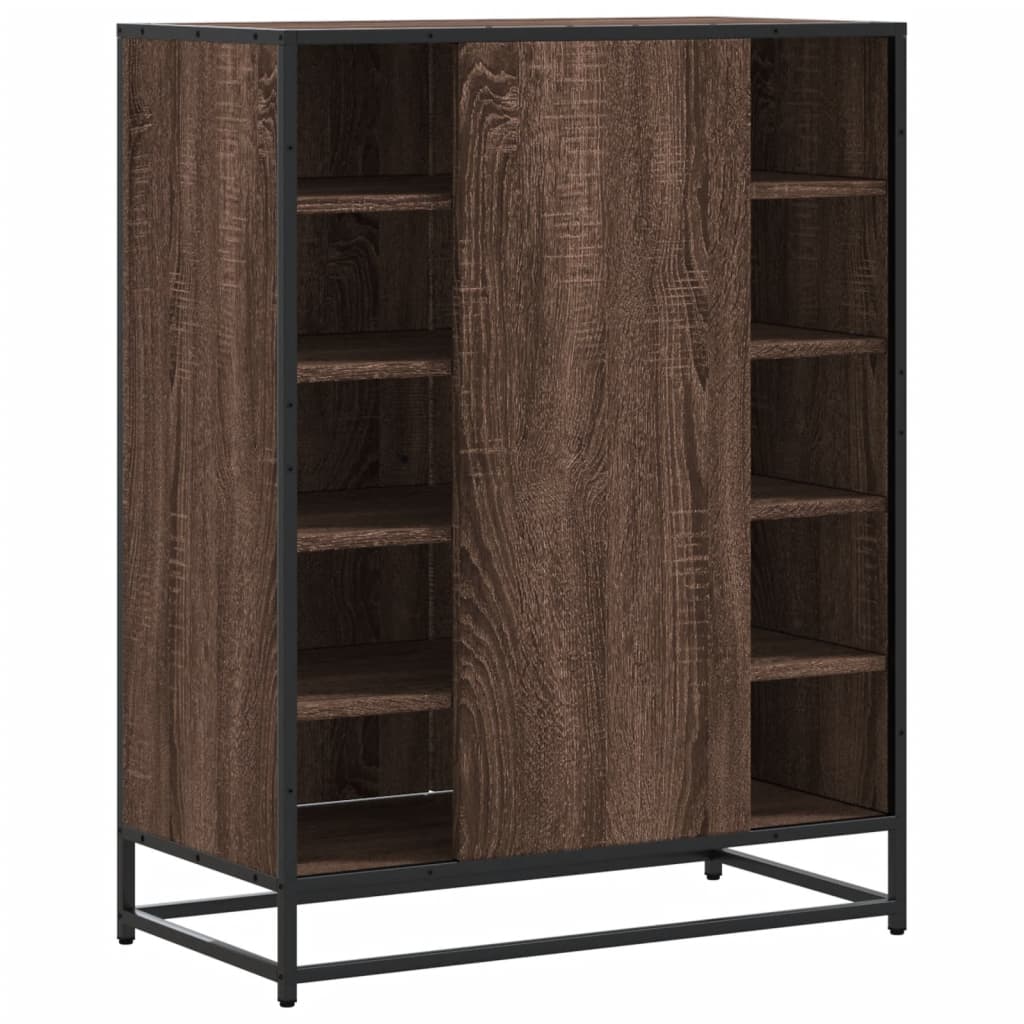 Schoenenkast 75x38x97,5 cm bewerkt hout en metaal bruin eiken is nu te koop bij PeponiXL, paradijselijk wonen!