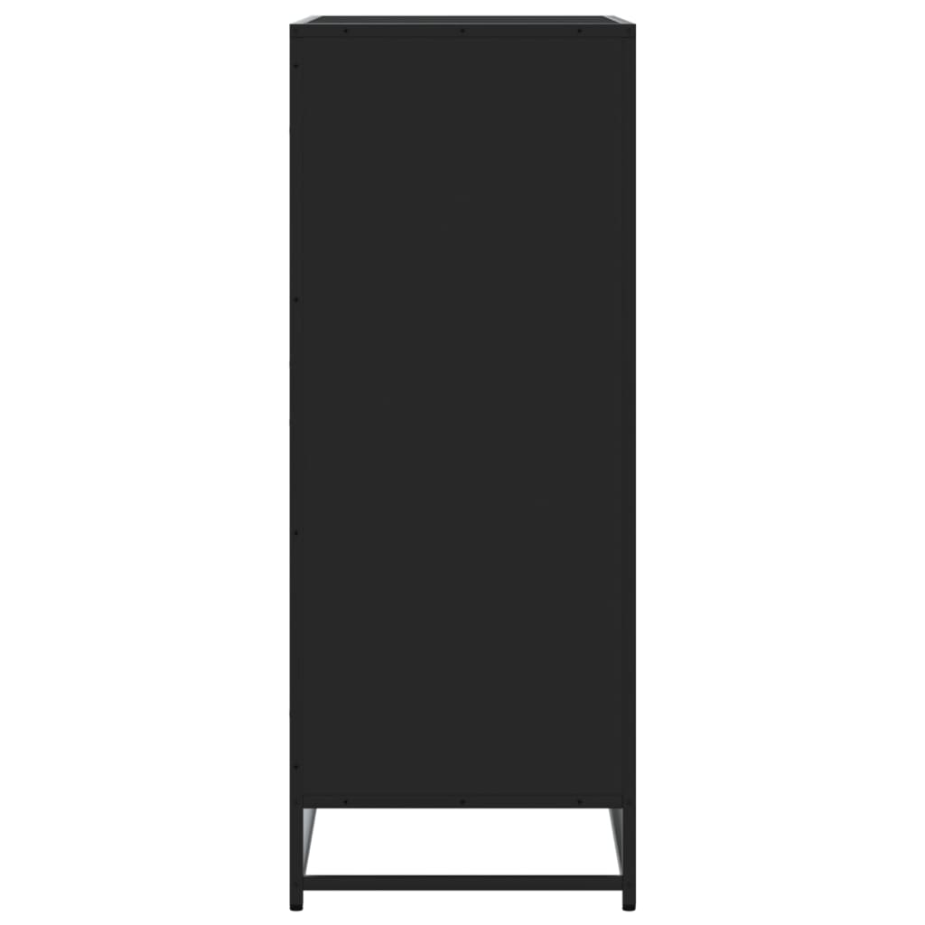 Schoenenkast 75x38x97,5 cm bewerkt hout en metaal zwart is nu te koop bij PeponiXL, paradijselijk wonen!