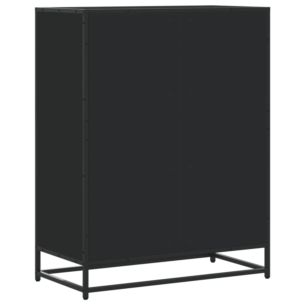 Schoenenkast 75x38x97,5 cm bewerkt hout en metaal zwart is nu te koop bij PeponiXL, paradijselijk wonen!