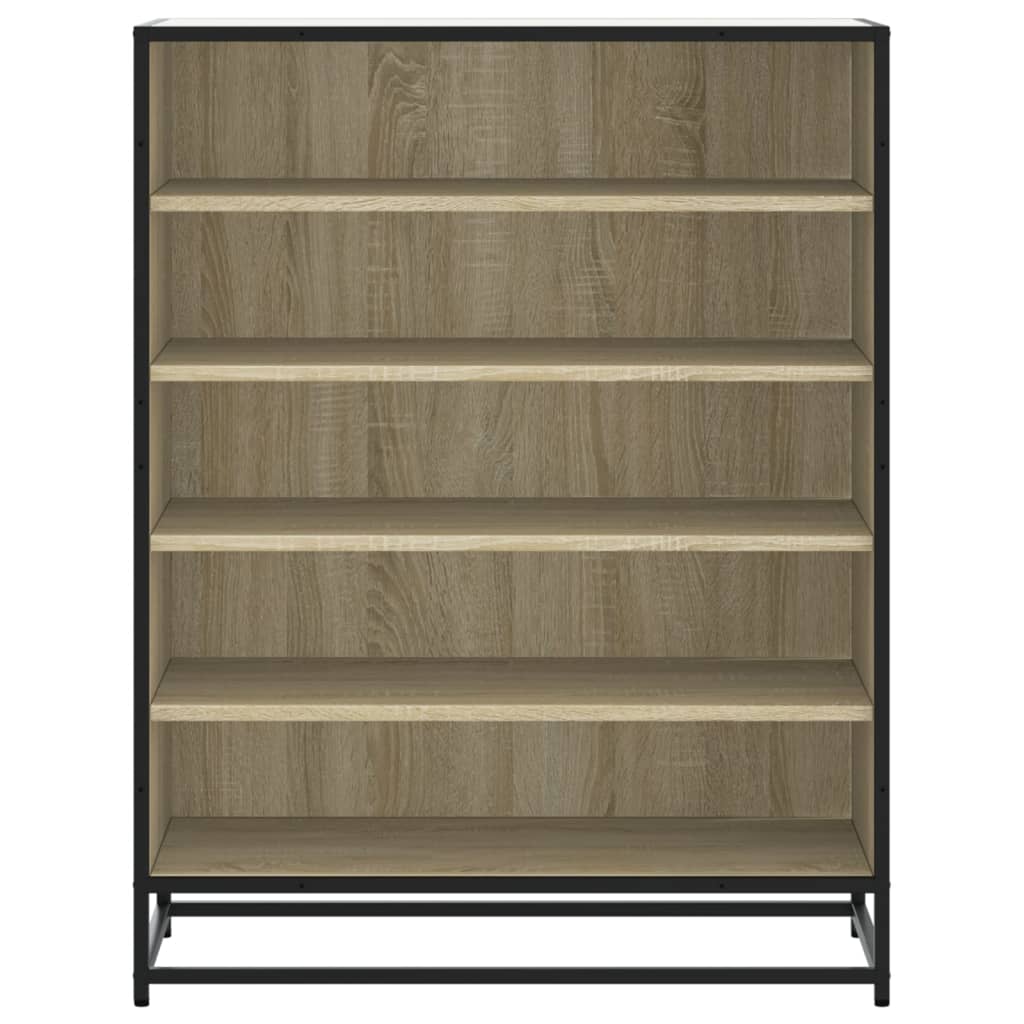 Schoenenkast 75x38x97,5 cm bewerkt hout en metaal sonoma eiken is nu te koop bij PeponiXL, paradijselijk wonen!