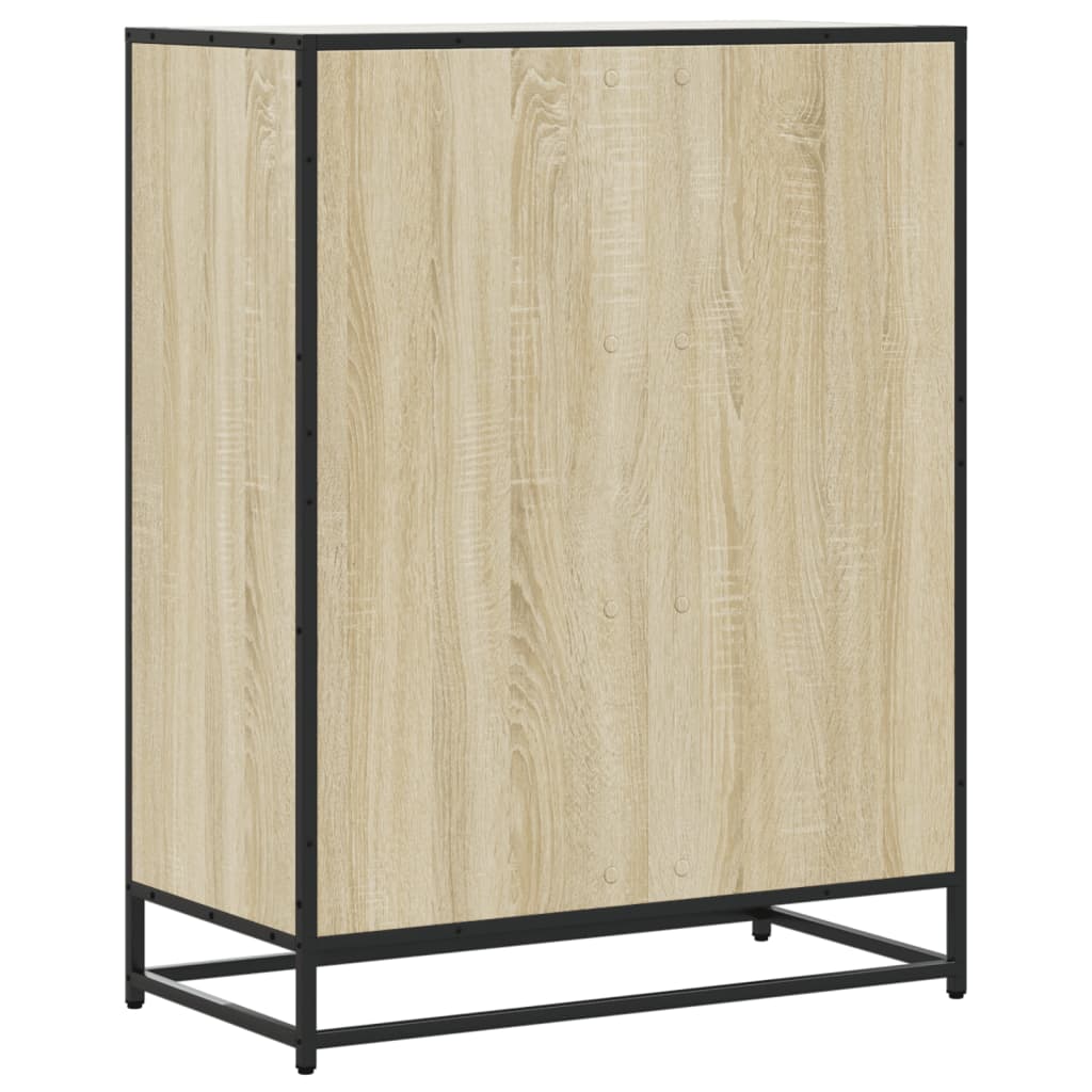 Schoenenkast 75x38x97,5 cm bewerkt hout en metaal sonoma eiken is nu te koop bij PeponiXL, paradijselijk wonen!