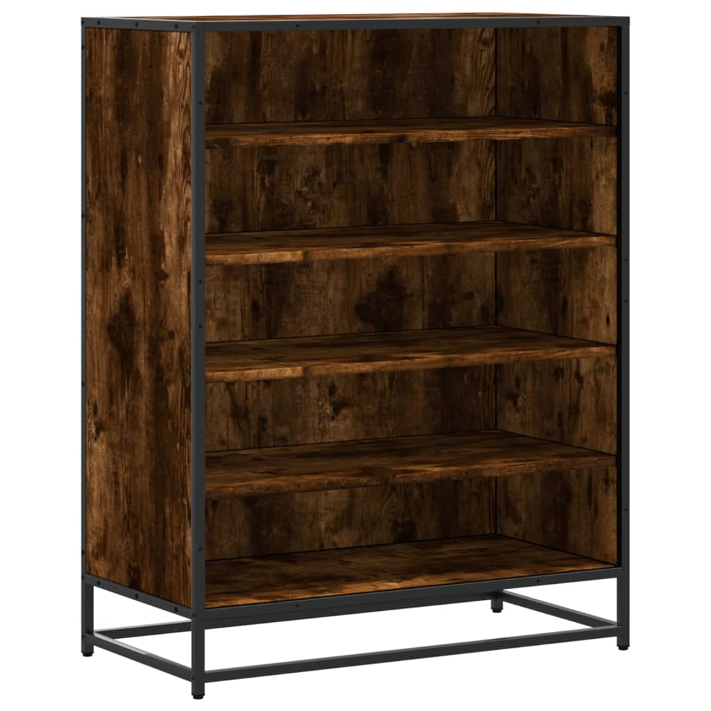 Schoenenkast 75x38x97,5 cm bewerkt hout en metaal gerookt eiken is nu te koop bij PeponiXL, paradijselijk wonen!