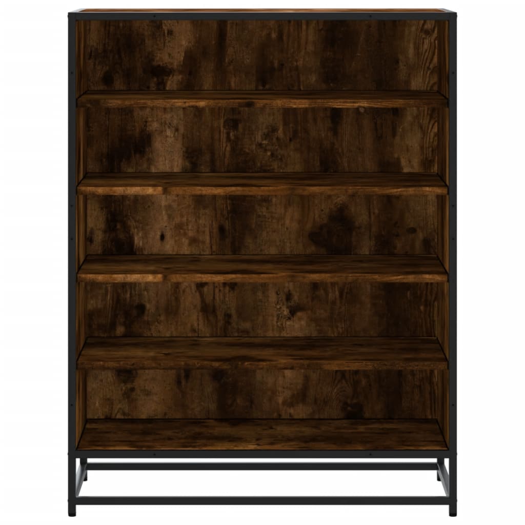 Schoenenkast 75x38x97,5 cm bewerkt hout en metaal gerookt eiken is nu te koop bij PeponiXL, paradijselijk wonen!