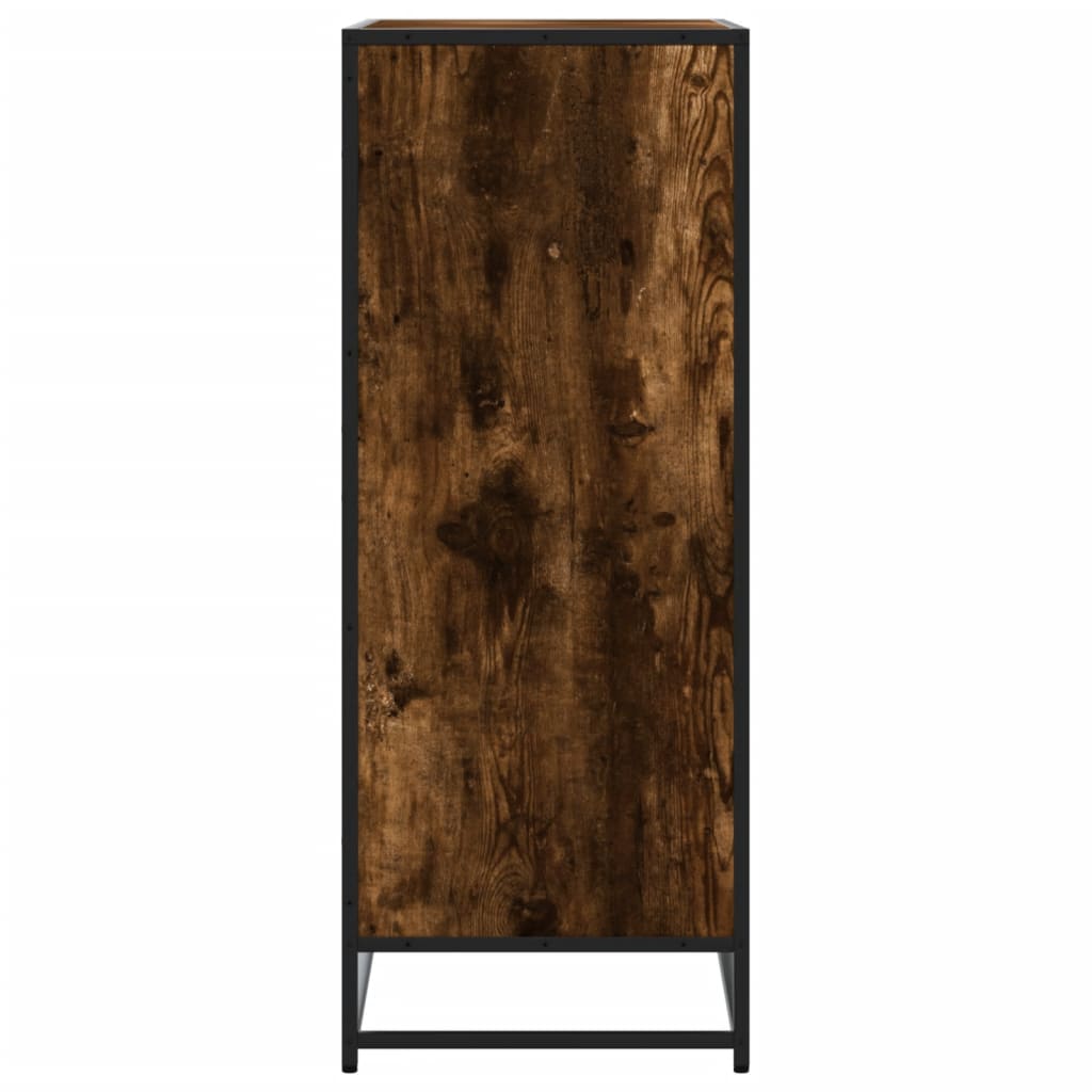 Schoenenkast 75x38x97,5 cm bewerkt hout en metaal gerookt eiken is nu te koop bij PeponiXL, paradijselijk wonen!